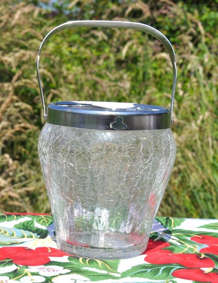seau a glaçon verre craquelé, Antiquités & Art, Antiquités | Verre & Cristal, Enlèvement ou Envoi