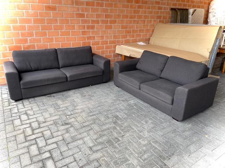 Compleet salon in stof / NIEUWSTAAT, Huis en Inrichting, Zetels | Complete zithoeken, Zo goed als nieuw, Stof, Ophalen