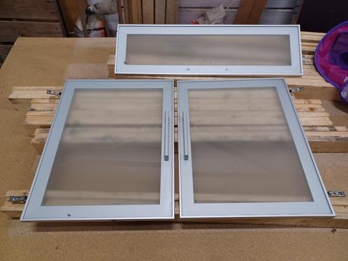 Aluminium kaderdeurtjes met glas, Doe-het-zelf en Bouw, Glas en Ramen, Gebruikt, Overige typen, Ophalen