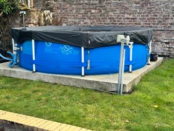 Piscine tubulaire ronde 3m + accessoires, 200 à 400 cm, Rond, Enlèvement, Utilisé