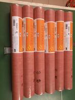 6 rouleaux papier peint vynille sur intissé, Pratiquement uni, Rouge, Enlèvement ou Envoi, 50 à 75 m²