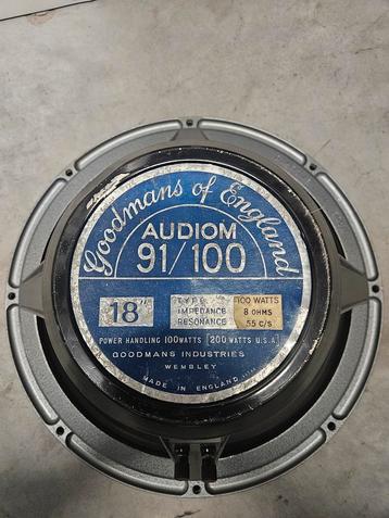Paar Goodmans Audiom 91 / 100 watt/ 18 inch beschikbaar voor biedingen
