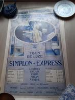 Affiche wagons- lits vintage 1980 simplon express 61,50 x98, Ophalen of Verzenden