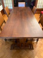 Table en chêne massif avec nappes et sous-nappe, Comme neuf, Rectangulaire, 50 à 100 cm, 200 cm ou plus
