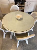 Ronde tafel met 4 stoelen, Huis en Inrichting, Ophalen, Zo goed als nieuw, 4 tot 6 stoelen
