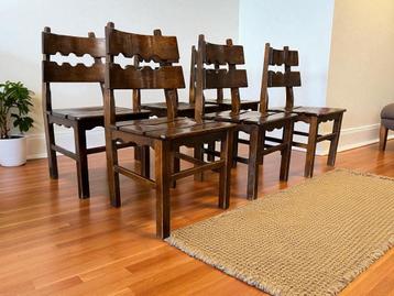 set van 6 brutalist eetkamerstoelen beschikbaar voor biedingen