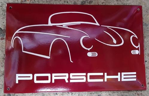 Porsche 356 of 911 emaillen mancave garage decoratie bord, Collections, Marques & Objets publicitaires, Comme neuf, Panneau publicitaire