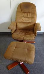 Te Koop relax zetel met voetbankje, Ophalen, Gebruikt, Hout