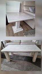 2 beige marmeren salontafels, Huis en Inrichting, Ophalen, Gebruikt