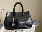 handtas zwart leder Furla, Handtassen en Accessoires, Tassen | Damestassen, Ophalen, Zo goed als nieuw, Zwart, Handtas