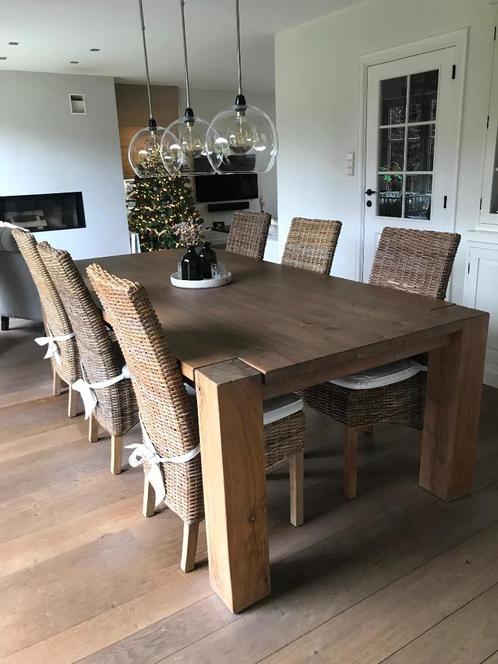 Tafel met 6 Stoelen - Tijdloze Stijl en Kwaliteit, Maison & Meubles, Tables | Tables à manger, Comme neuf, 100 à 150 cm, 200 cm ou plus