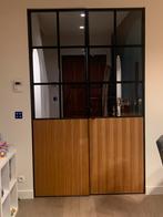 Prachtige stalen/smeedijzeren deur afgewerkt glas en hout, Comme neuf, Enlèvement, 120 cm ou plus, Porte intérieure