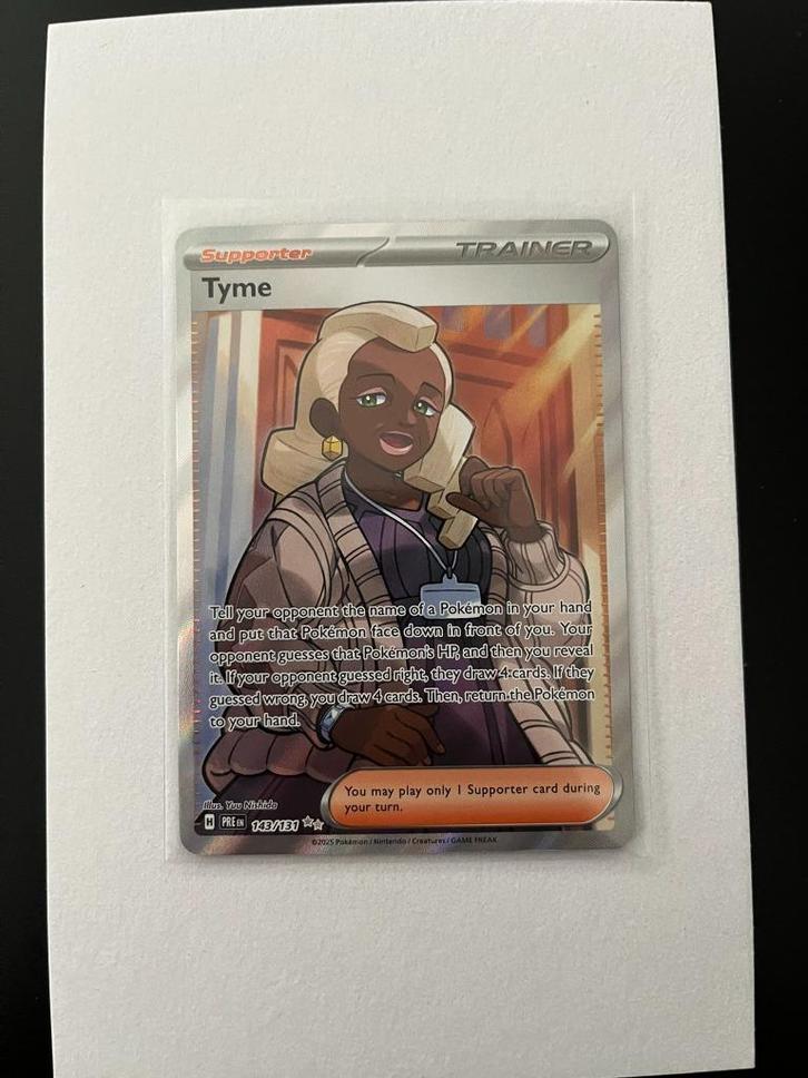 Tyme - Prismatic Evolutions 143, Hobby en Vrije tijd, Verzamelkaartspellen | Pokémon, Nieuw, Losse kaart, Foil, Ophalen of Verzenden