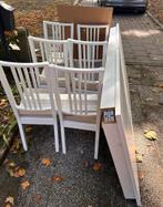 Ikea 6 stoelen en tafel, Ophalen, Gebruikt, Wit, Vijf, Zes of meer stoelen
