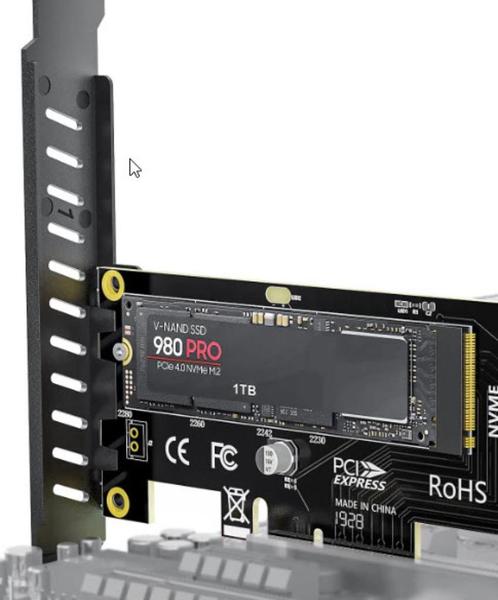pcie x4 nvme adapter, Computers en Software, Harde schijven, Nieuw, SSD, Ophalen of Verzenden