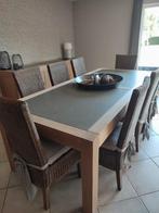 Modern strak (massief eiken tafel), Ophalen, Gebruikt, 100 tot 150 cm, Modern strak