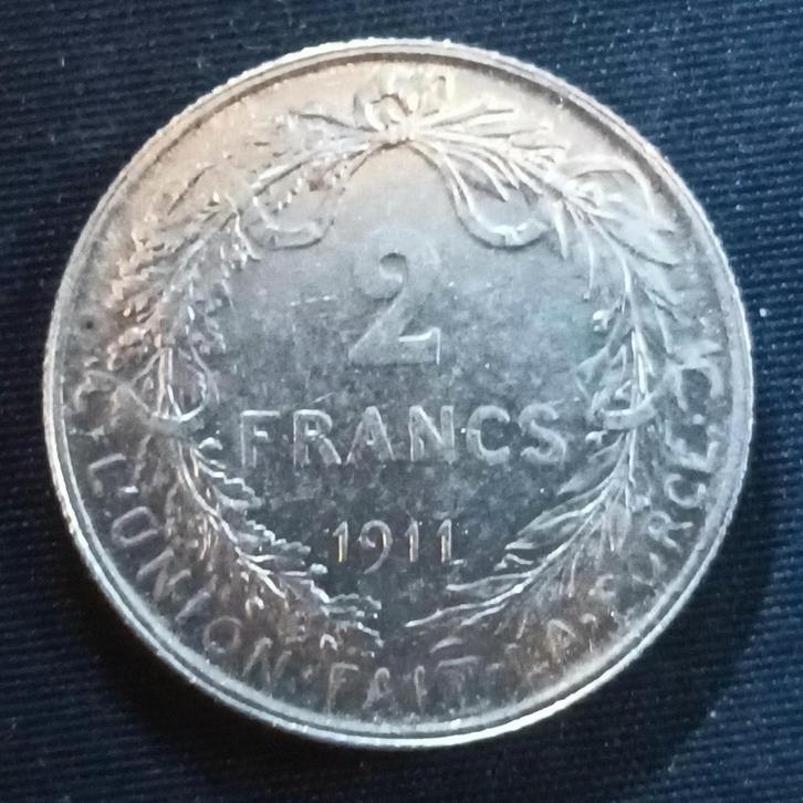 2 frank 1911 FR - Albert I, Postzegels en Munten, Munten | België, Losse munt, Zilver, Zilver, Verzenden