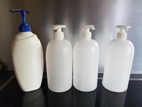 Lot 5 flacons vides avec pompe 1 litre, Maison & Meubles, Accessoires pour la Maison | Autre, Utilisé, Enlèvement ou Envoi