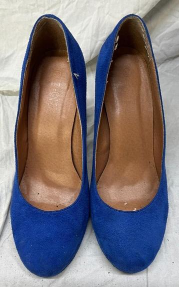 Pumps, blauw daim/leder, merk 2 bizzy, maat 38 beschikbaar voor biedingen