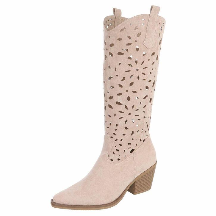Dames cowboy western laarzen beige 36 37 38 39 40 41, Kleding | Dames, Schoenen, Nieuw, Hoge laarzen, Beige, Ophalen of Verzenden