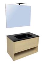 NIEUWE Wastafel set Marco 80cm zwarte wastafel zonder LED, Ophalen, Nieuw, 50 tot 100 cm, Minder dan 100 cm