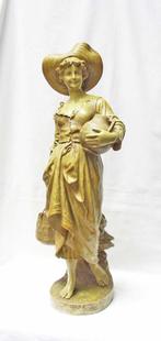 Art Nouveau Beeld - Goldscheider - E.Tell -  H 67 cm., Antiek en Kunst, Ophalen of Verzenden