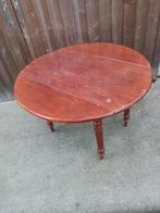 OUDE TAFEL MET KLEPPEN, IN WIT HOUT, Ophalen