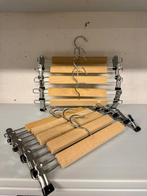 Kleerhangers hout voor Broek/Rok met nijpers - Per 10 stuks, Ophalen, Gebruikt, Hout, Volwassenen