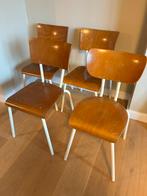 School stoelen - 4 beschikbaar - industrieel, Ophalen, Gebruikt, Bruin, Vier