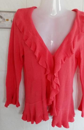 Soon : koraal - rood vest gilet cardigan , maat S beschikbaar voor biedingen