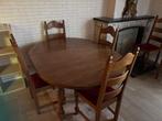 eettafel met 6 stoelen, Huis en Inrichting, Tafels | Eettafels, Ophalen, Gebruikt, Rustiek, Eikenhout