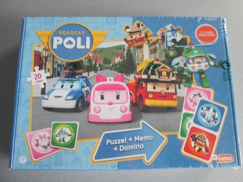Robocar Poli - 3 In 1 Box (Puzzel+Memo+Domino), Kinderen en Baby's, Speelgoed | Educatief en Creatief, Nieuw, Puzzelen, Rekenen