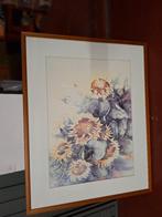 kader met gemengd bloemmotief, Huis en Inrichting, Woonaccessoires | Lijsten, Ophalen, 50 tot 75 cm, Zo goed als nieuw, 75 tot 100 cm
