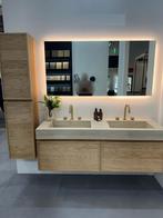 complete badkamer meubelset + kolomkast + spiegel + kranen !, Ophalen of Verzenden