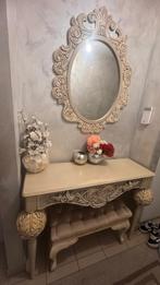 Consoletafel met spiegel en pouffe, Huis en Inrichting, Ophalen, Zo goed als nieuw