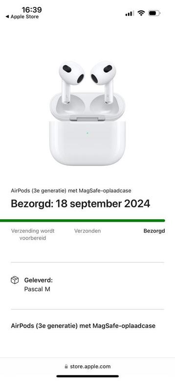 AirPods 3 de generatie met MagSafe oplaadcase (real Apple) beschikbaar voor biedingen