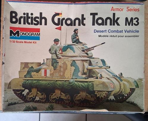 1/32 British Grant Tank M3, zeer zeldzaam, monogram, Hobby en Vrije tijd, Modelbouw | Auto's en Voertuigen, Nieuw, Tank, 1:32 tot 1:50