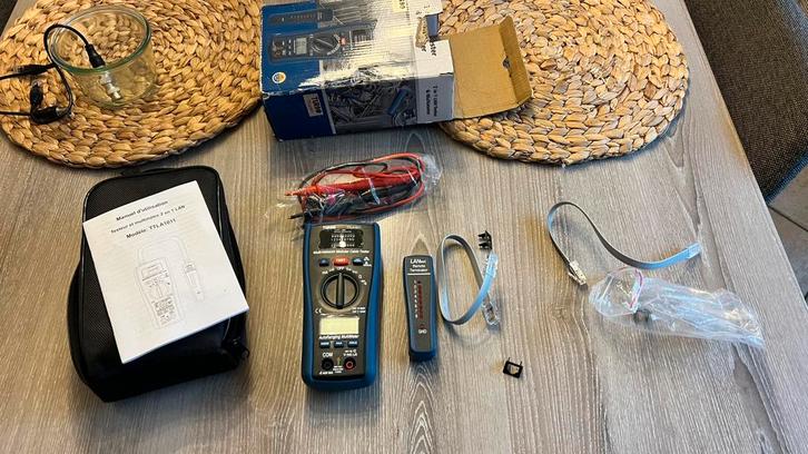 Testeur RJ45 et multimètre 2 en 1, Doe-het-zelf en Bouw, Meetapparatuur, Zo goed als nieuw, Multimeter, Ophalen