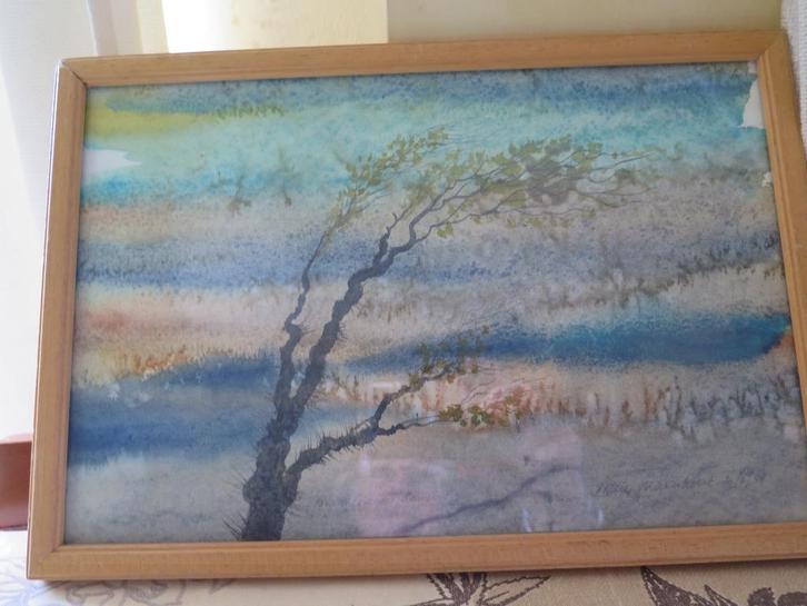 aquarel van Valère Maenhout, Antiek en Kunst, Kunst | Schilderijen | Klassiek, Ophalen of Verzenden