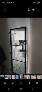 Zwarte metaelen deur, Doe-het-zelf en Bouw, Deuren en Vliegenramen, Ophalen, Zo goed als nieuw, Glas