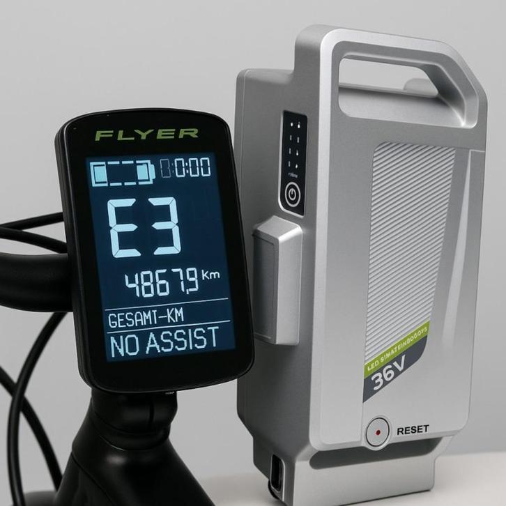 E3 Error reset met resetknop Flyer Next - Gazelle fietsaccu, Hobby en Vrije tijd, Elektronica-componenten, Nieuw, Ophalen of Verzenden