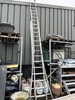 Te koop 3-delige ladder 3x14 sporten, Ladder, Gebruikt, Opvouwbaar of Inschuifbaar, 4 meter of meer