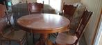 Table en bois + chaises, 150 à 200 cm, Comme neuf, Rond, Enlèvement