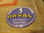 ORVAL Trappist koepelvormig emaille bord, Plaque émaillée, Ophalen of Verzenden, Zo goed als nieuw