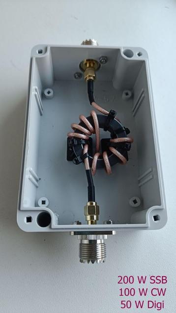 Mantelstroomfilter (1:1 balun) 200W voor 3,5-30 MHz  F/F