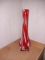 Glazen Vaas Rood / Wit, Ophalen of Verzenden, Zo goed als nieuw, Rood