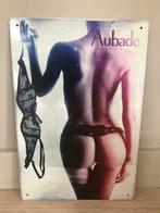 Aubade lingerie metalen vintage look wandbord - 30x20cm, Nieuw, Reclamebord, Ophalen of Verzenden