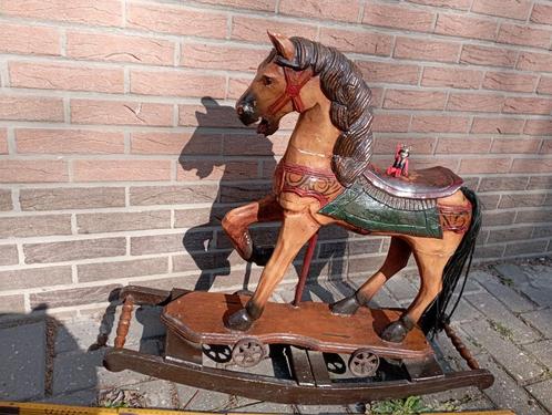 615) prachtig decoratief houten paard, Antiek en Kunst, Curiosa en Brocante, Ophalen