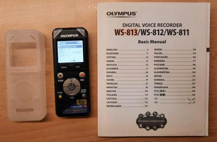 OLYMPUS WS-813 digitale voicerecorder + mp3-speler + FM-radi, Audio, Tv en Foto, Bandrecorder, Ophalen of Verzenden