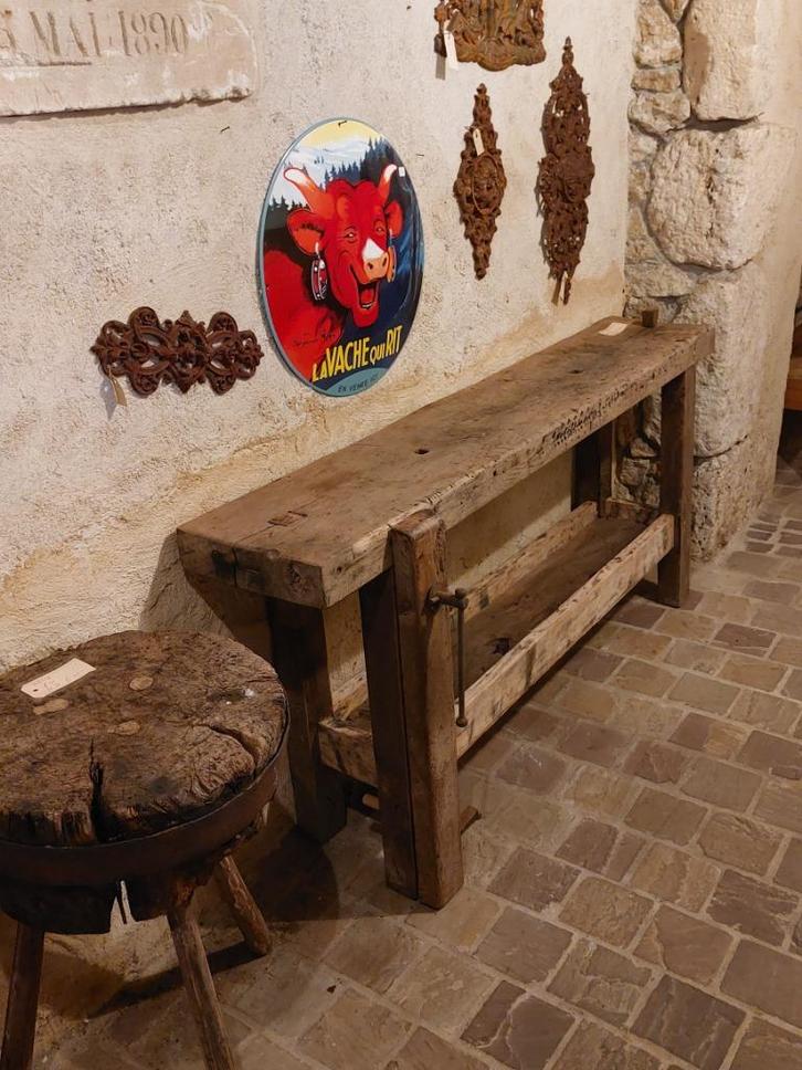 kleine smalle oude werkbank, Antiek en Kunst, Curiosa en Brocante, Ophalen